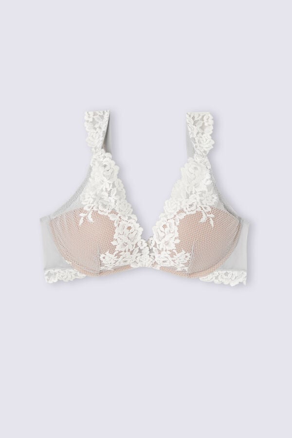 Women Intimissimi Pretty Flowers Giorgia Balconette Bra Grey | 3246570-UG