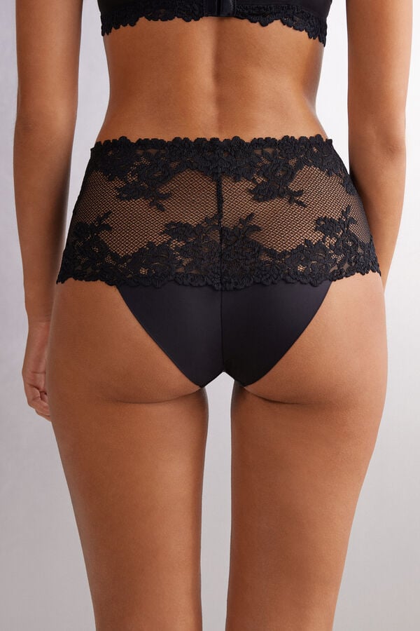 Women Intimissimi Pretty Flowers Hipsterzilian Briefs Black | 1875923-YB