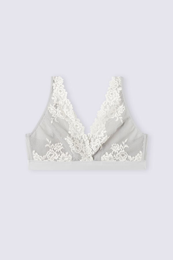 Women Intimissimi Pretty Flowers Lara Triangle Bra Grey | 7306281-VW