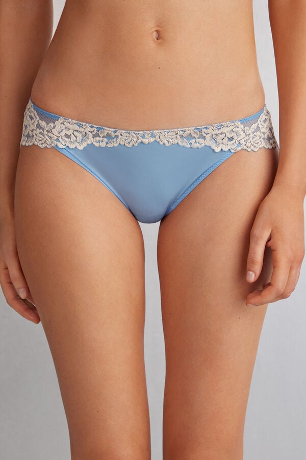 Women Intimissimi Pretty Flowers Panties Blue / White | 4637902-MR