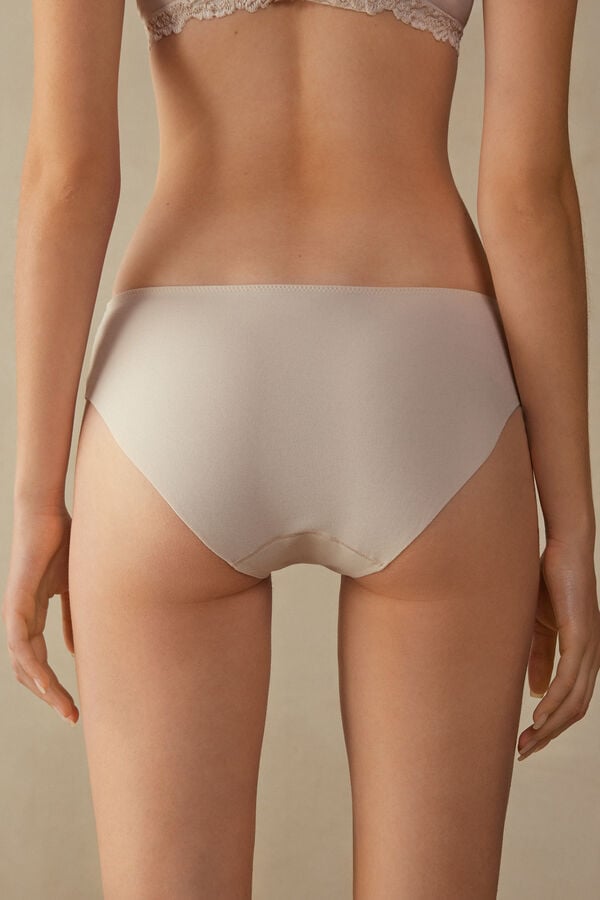 Women Intimissimi Pretty Flowers Seamless Cotton Panties Cream Pink | 2503761-TQ