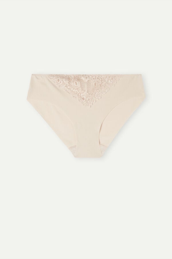 Women Intimissimi Pretty Flowers Seamless Cotton Panties Cream Pink | 2503761-TQ