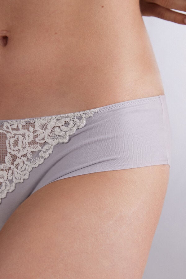 Women Intimissimi Pretty Flowers Seamless Cotton Panties Grey | 9108264-CI