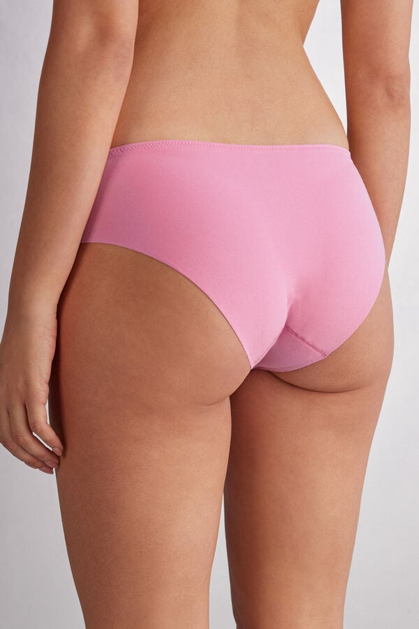 Women Intimissimi Pretty Flowers Seamless Cotton Panties Pink / White | 5037916-DZ