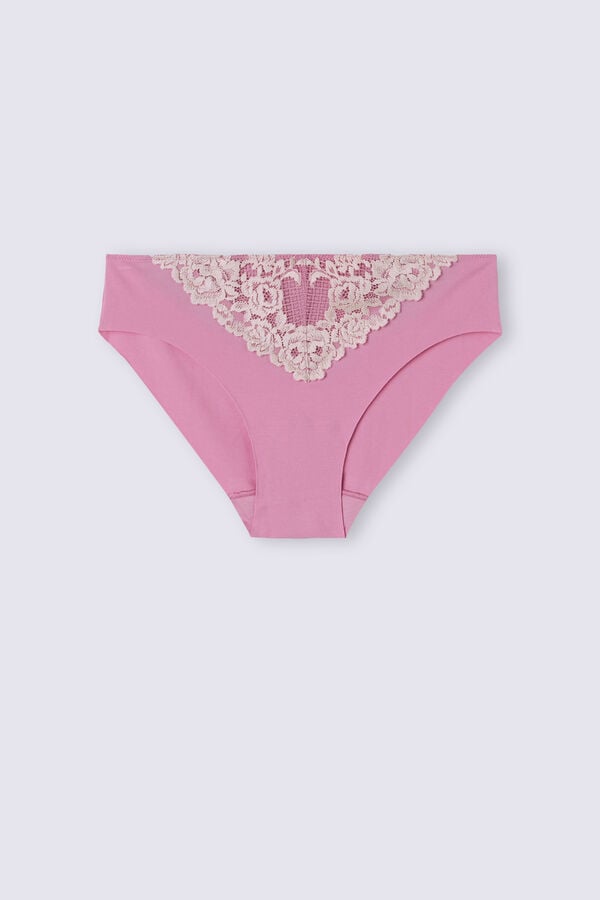 Women Intimissimi Pretty Flowers Seamless Cotton Panties Pink / White | 5037916-DZ