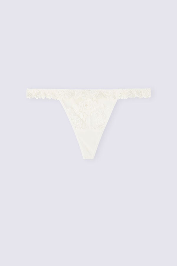 Women Intimissimi Pretty Flowers String Thong White | 6054192-EO