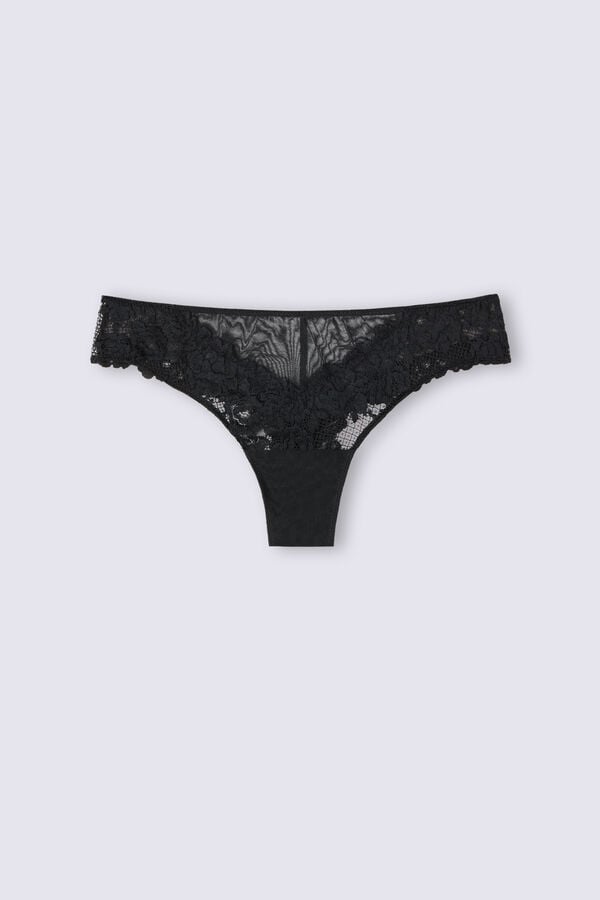 Women Intimissimi Pretty Flowerszilian Briefs Black | 1287643-JR