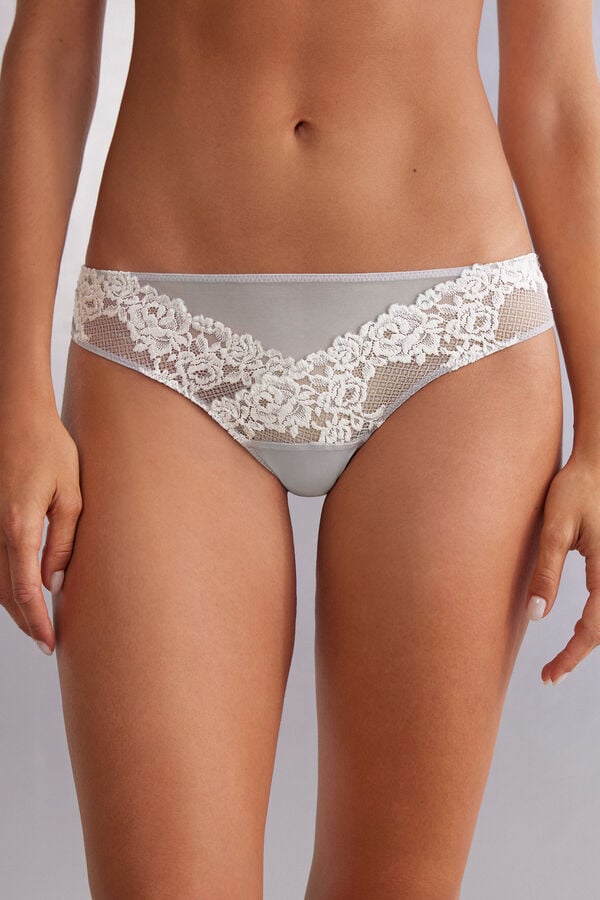 Women Intimissimi Pretty Flowerszilian Briefs Grey | 5782406-NU