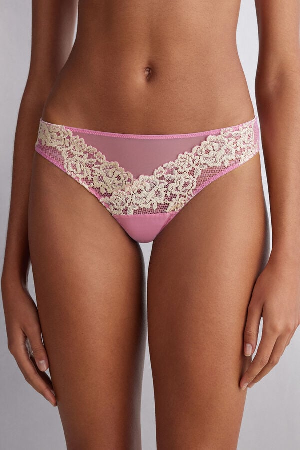 Women Intimissimi Pretty Flowerszilian Briefs Pink / White | 3041562-QS