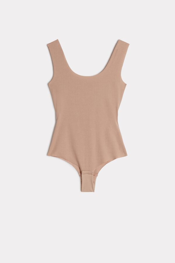 Women Intimissimi Raw Edge Cotton Bodysuit Orange Beige | 3802479-FT