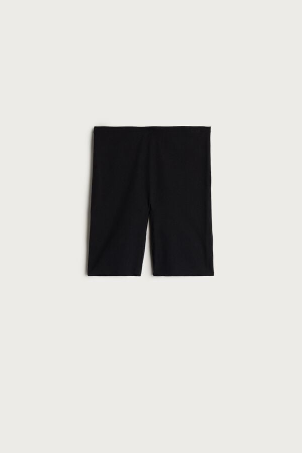 Women Intimissimi Raw Edge Seamless Cotton Shorts Black | 0194268-UX