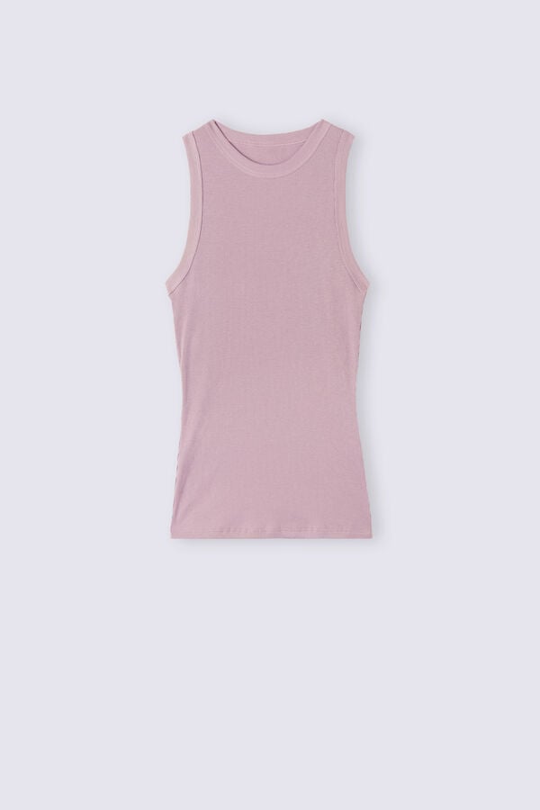 Women Intimissimi Ribbed In Supima® Cotton Tank Top Pink | 9187026-LD