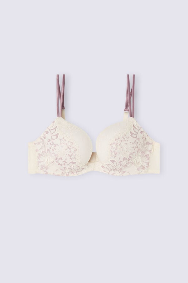 Women Intimissimi Secret Garden Monica Push-Up Bra Light Yellow | 2487156-AT