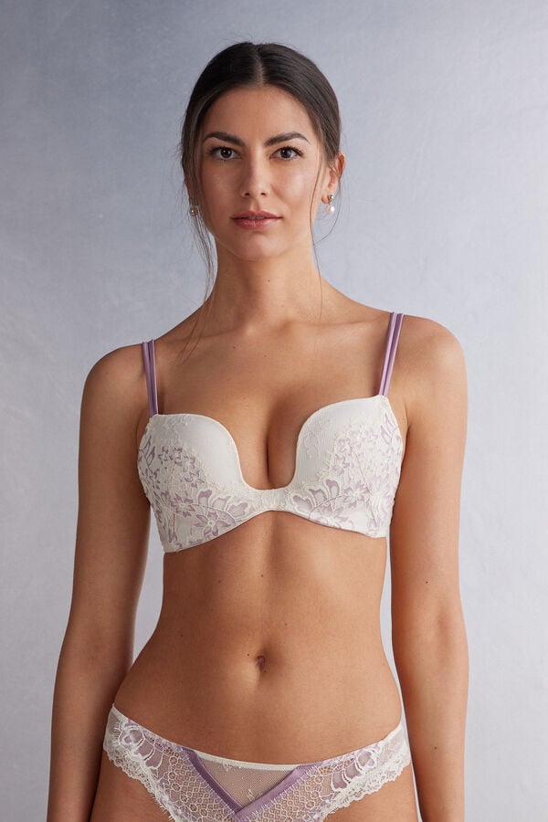 Women Intimissimi Secret Garden Monica Push-Up Bra Light Yellow | 2487156-AT