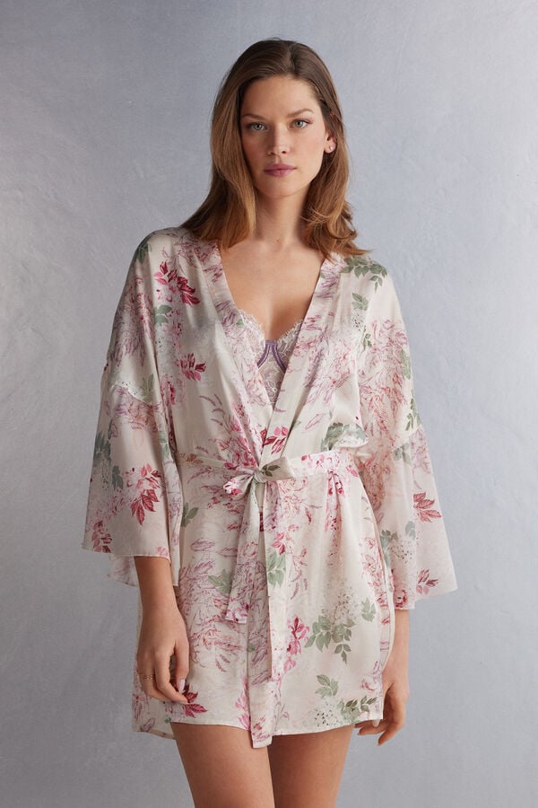 Women Intimissimi Secret Garden Satin Kimono Pajamas Multicolor | 7815236-JD