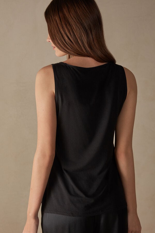 Women Intimissimi Silk And Modal Tank Top Black | 5461089-WG