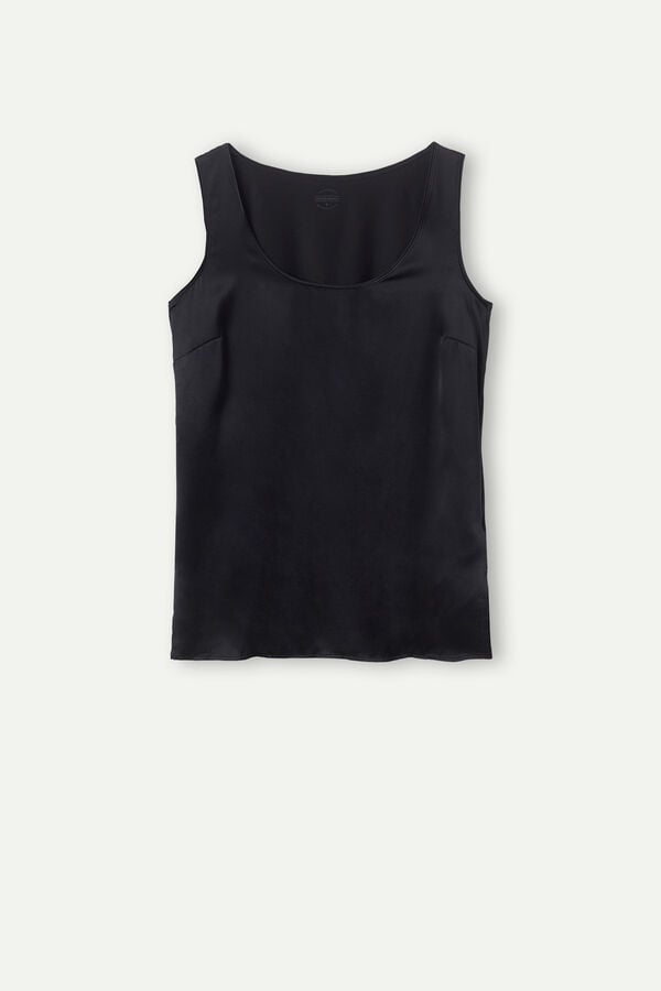 Women Intimissimi Silk And Modal Tank Top Black | 5461089-WG