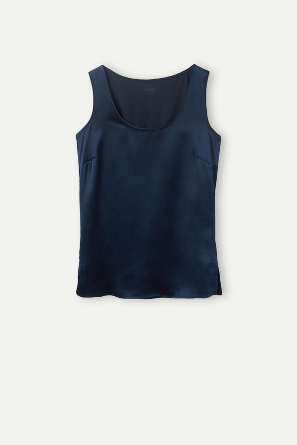 Women Intimissimi Silk And Modal Tank Top Blue | 6803194-GO