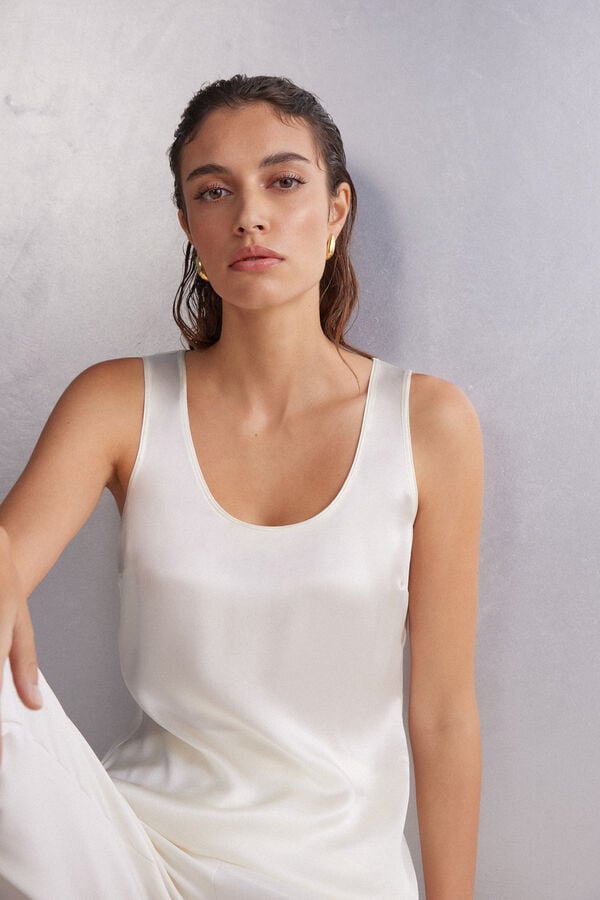 Women Intimissimi Silk And Modal Tank Top White | 0837426-JB