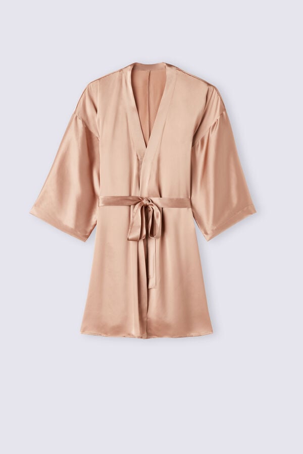 Women Intimissimi Silk Kimono Pajamas Pink | 9210387-XI