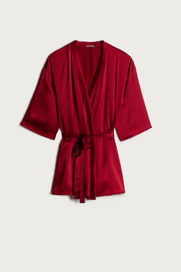 Women Intimissimi Silk Kimono Pajamas Red | 7482691-QM