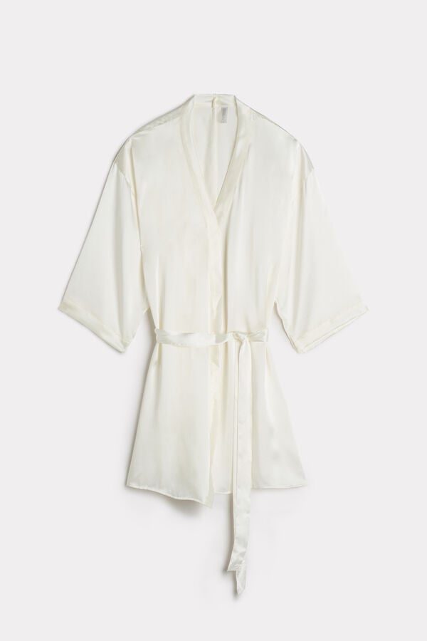 Women Intimissimi Silk Kimono Pajamas White | 6490128-ZS