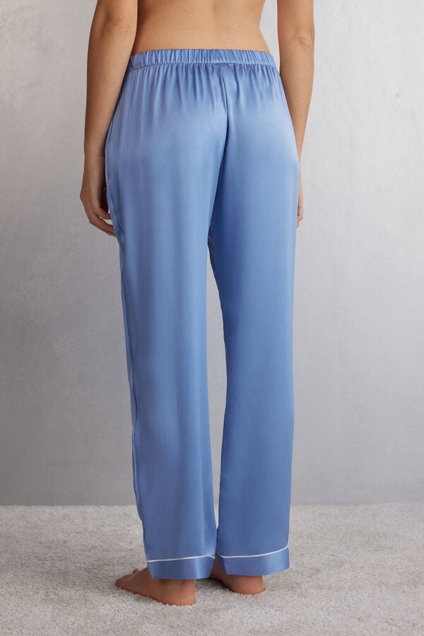 Women Intimissimi Silk Satin Pants Blue | 3176092-IJ