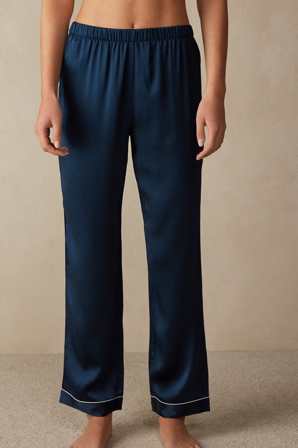 Women Intimissimi Silk Satin Pants Blue | 2463098-LX