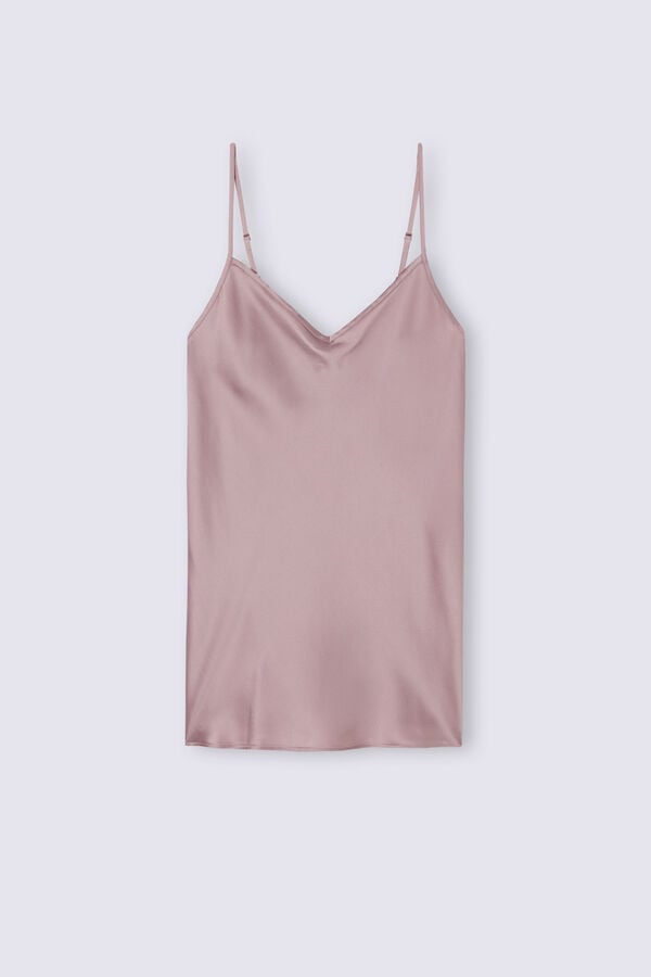 Women Intimissimi Silk Satin With V-Neckline Tank Top Pink | 3896240-XF