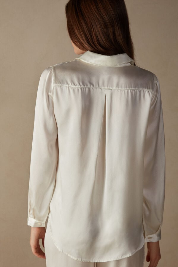 Women Intimissimi Silk Shirt White | 3682019-VC