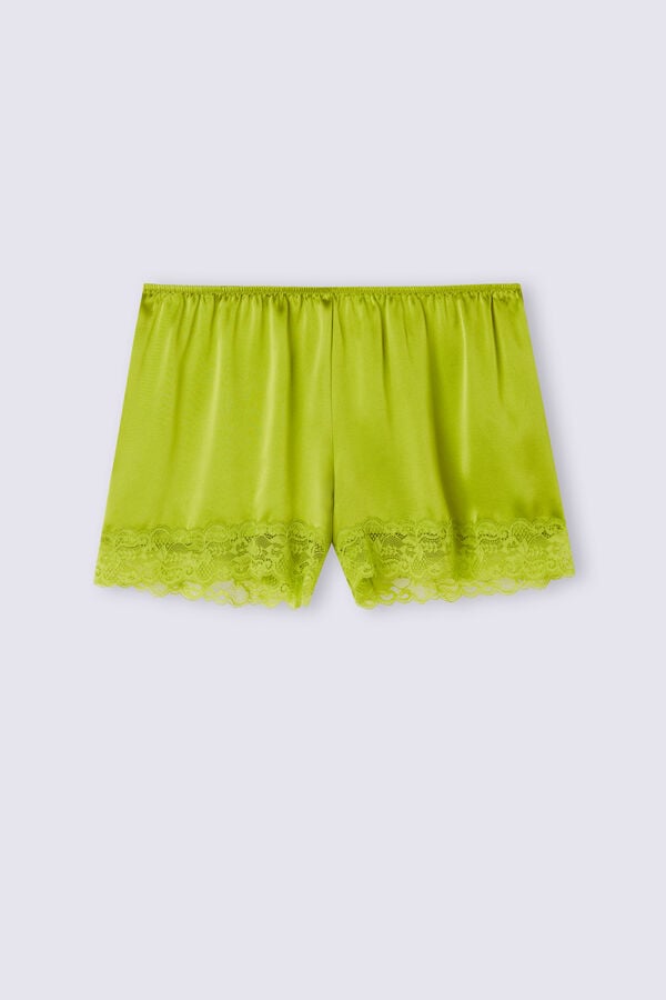 Women Intimissimi Silk Shorts Green | 0287615-MX