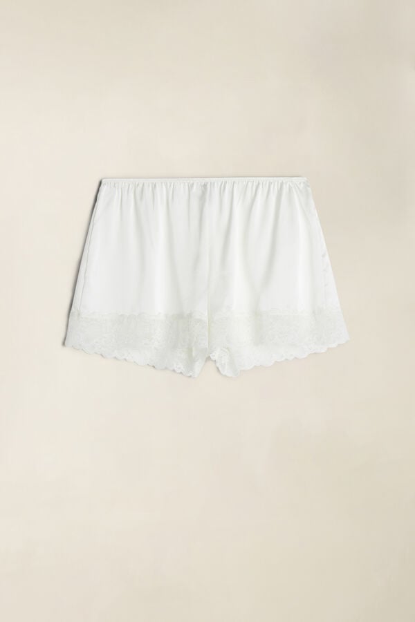 Women Intimissimi Silk Shorts White | 0658412-TW