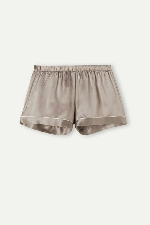 Women Intimissimi Silk With Contrast Trim Shorts Beige | 6158097-KC