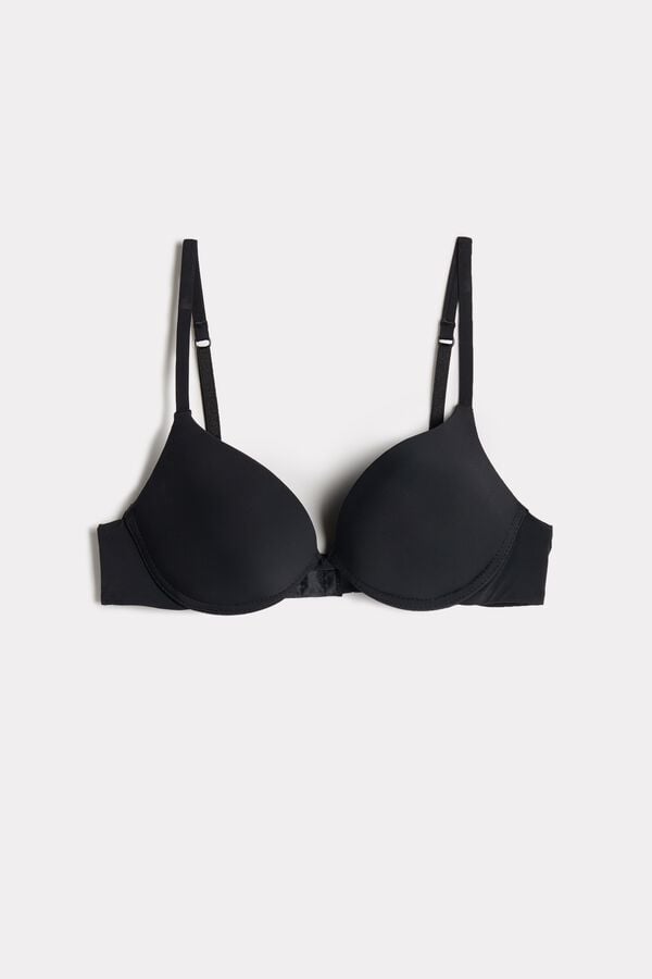 Women Intimissimi Simona Microfiber Super Push-Up Bra Black | 5234169-OB