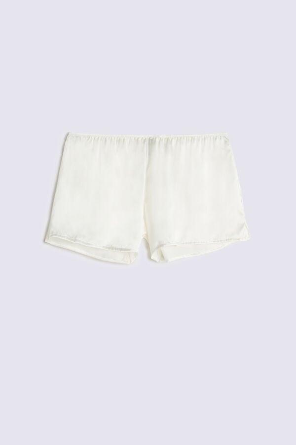 Women Intimissimi Smooth Silk-Satin Shorts White | 0137926-YV