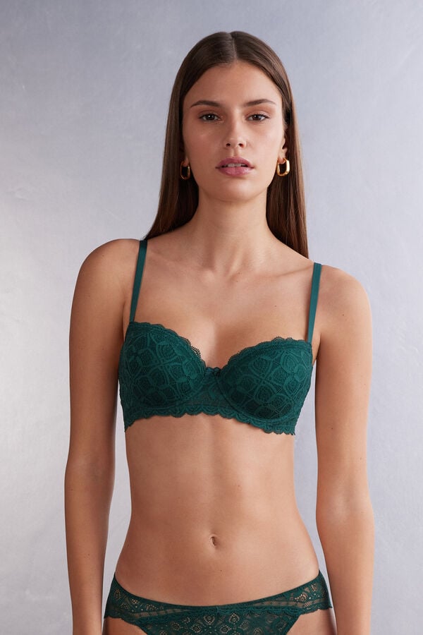 Women Intimissimi Sofia Balconette Lace Bra Green | 4563719-JR