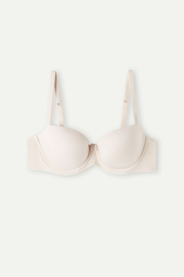 Women Intimissimi Sofia Natural Lift Balconette Ultralight Microfiber Bra Cream Pink | 7031549-KN