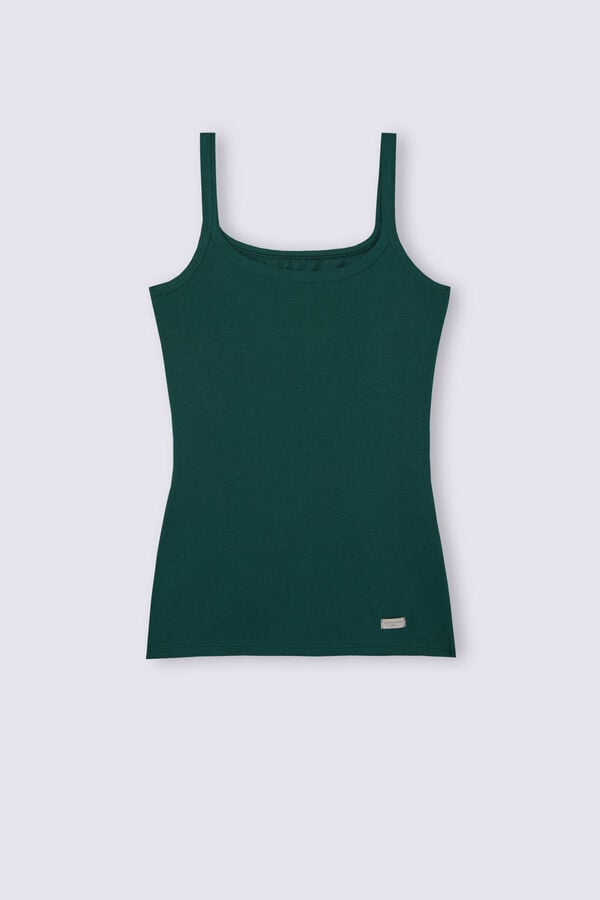 Women Intimissimi Spaghetti Strap In Cotton Tank Top Green | 7641930-IU