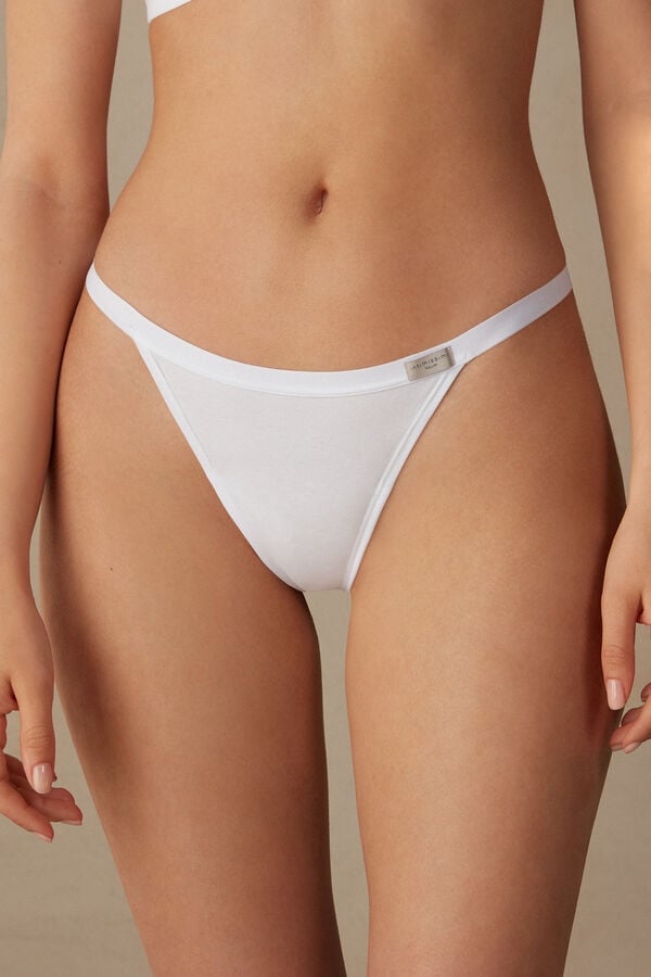 Women Intimissimi String In Cotton Thong White | 5036971-EC