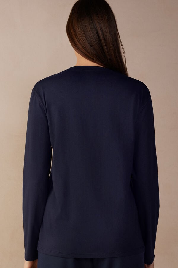 Women Intimissimi Superior Cotton Oversized Long Sleeve Blue | 1906235-XM