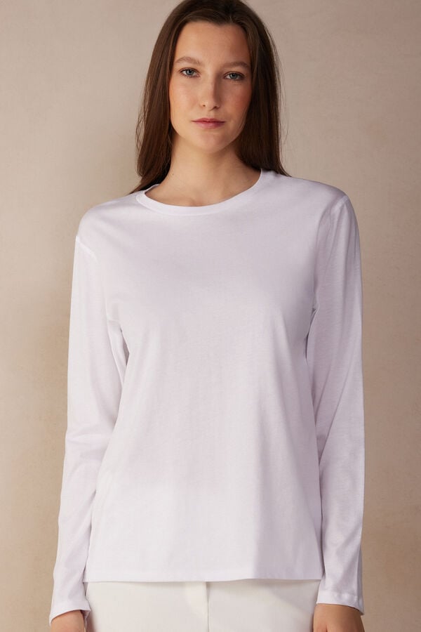 Women Intimissimi Superior Cotton Oversized Long Sleeve White | 1396487-ER