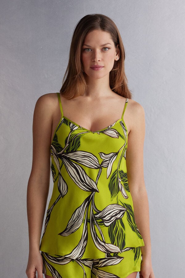 Women Intimissimi Sweet Like Sugar Viscose Satin Tank Top Green | 1046752-MA