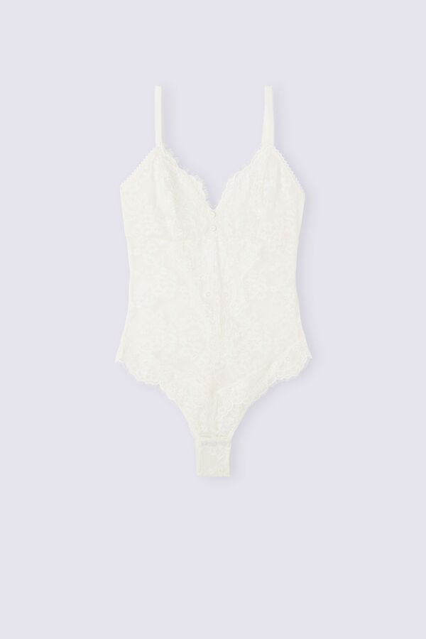 Women Intimissimi The Most Romantic Season Lace Bodysuit White | 0547168-SO