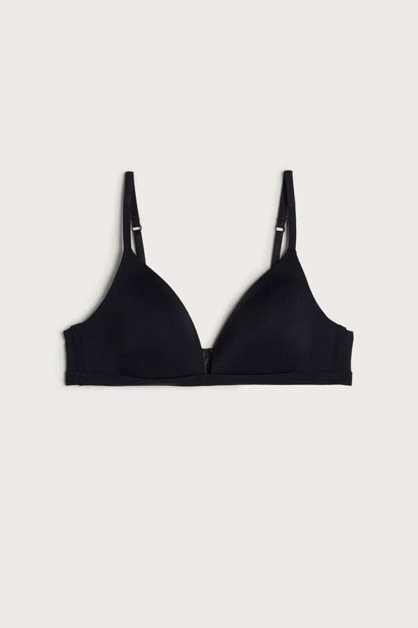 Women Intimissimi Tiziana Microfiber Triangle Bra Black | 6745208-KW