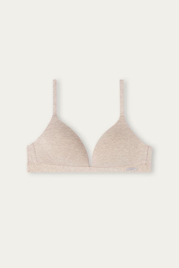 Women Intimissimi Tiziana Triangle Cotton Bra Beige | 1674205-DW