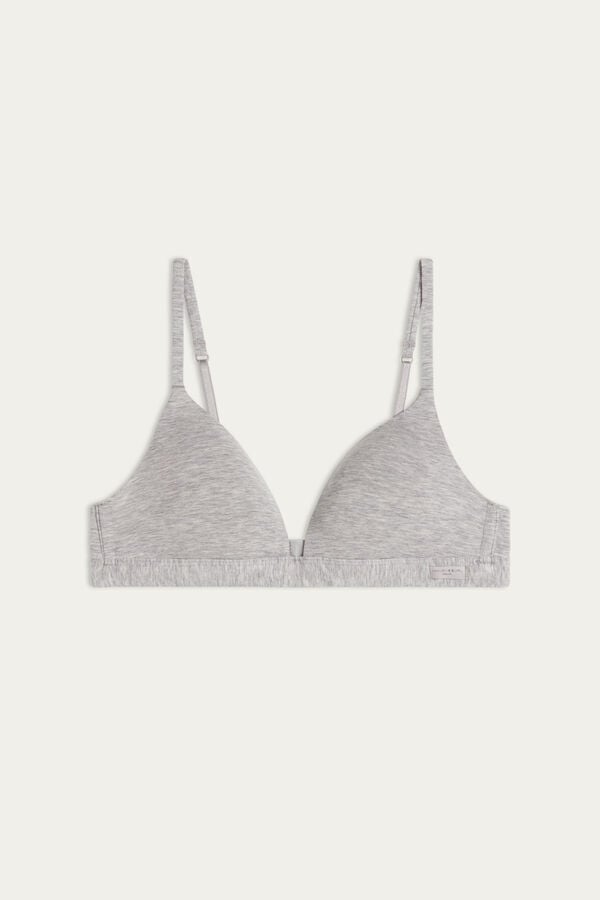 Women Intimissimi Tiziana Triangle Cotton Bra Light Grey | 7103958-EP