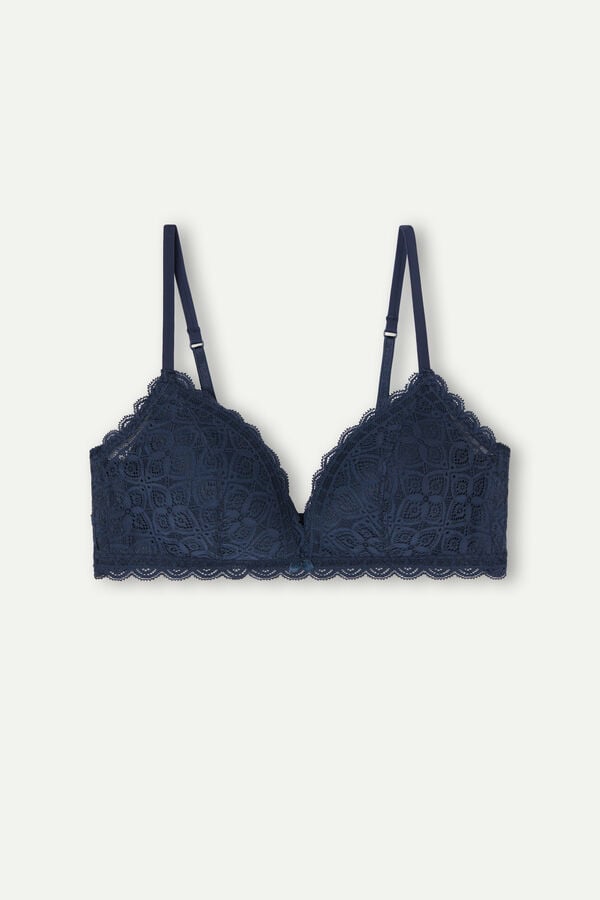 Women Intimissimi Tiziana Triangle Lace Bra Blue | 2576409-DV