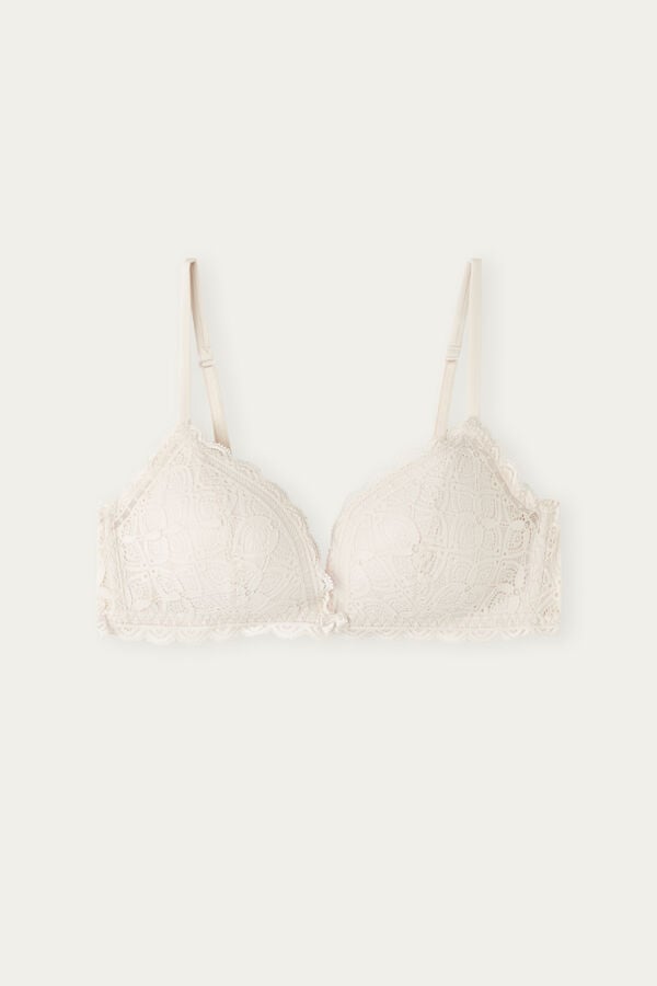 Women Intimissimi Tiziana Triangle Lace Bra Cream Pink | 5610943-VL