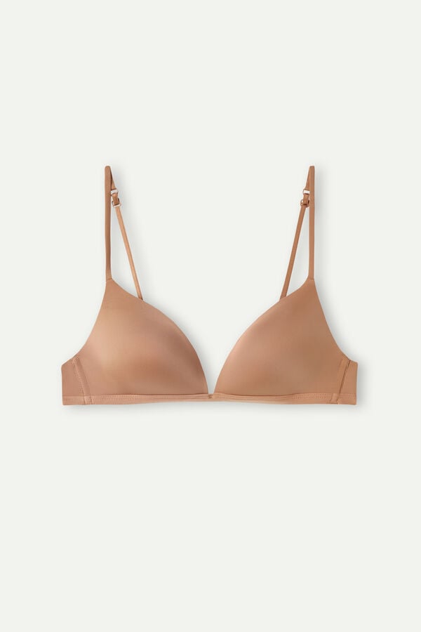 Women Intimissimi Tiziana Triangle Ultralight Microfiber Bra Beige | 1085369-BF