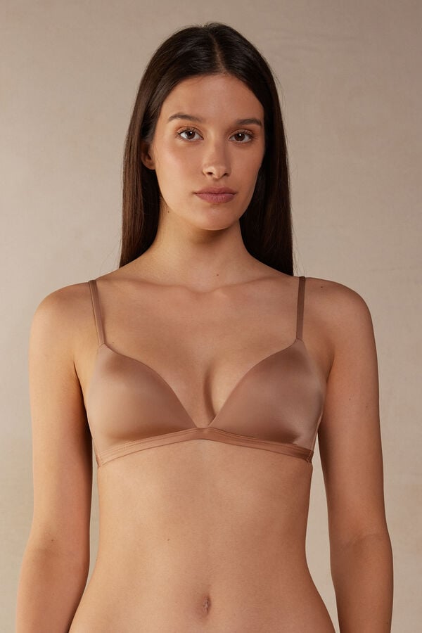 Women Intimissimi Tiziana Triangle Ultralight Microfiber Bra Beige | 1085369-BF